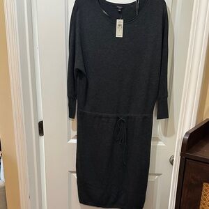 Comfortable Charcoal Gray Sweater Dress